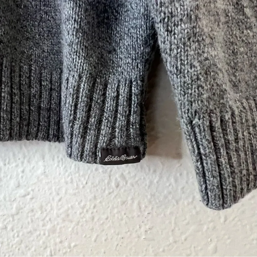 Eddie Bauer Fair Isle Wool Blend Crew Neck Sweater Size XL in Gray - Picture 4 of 8